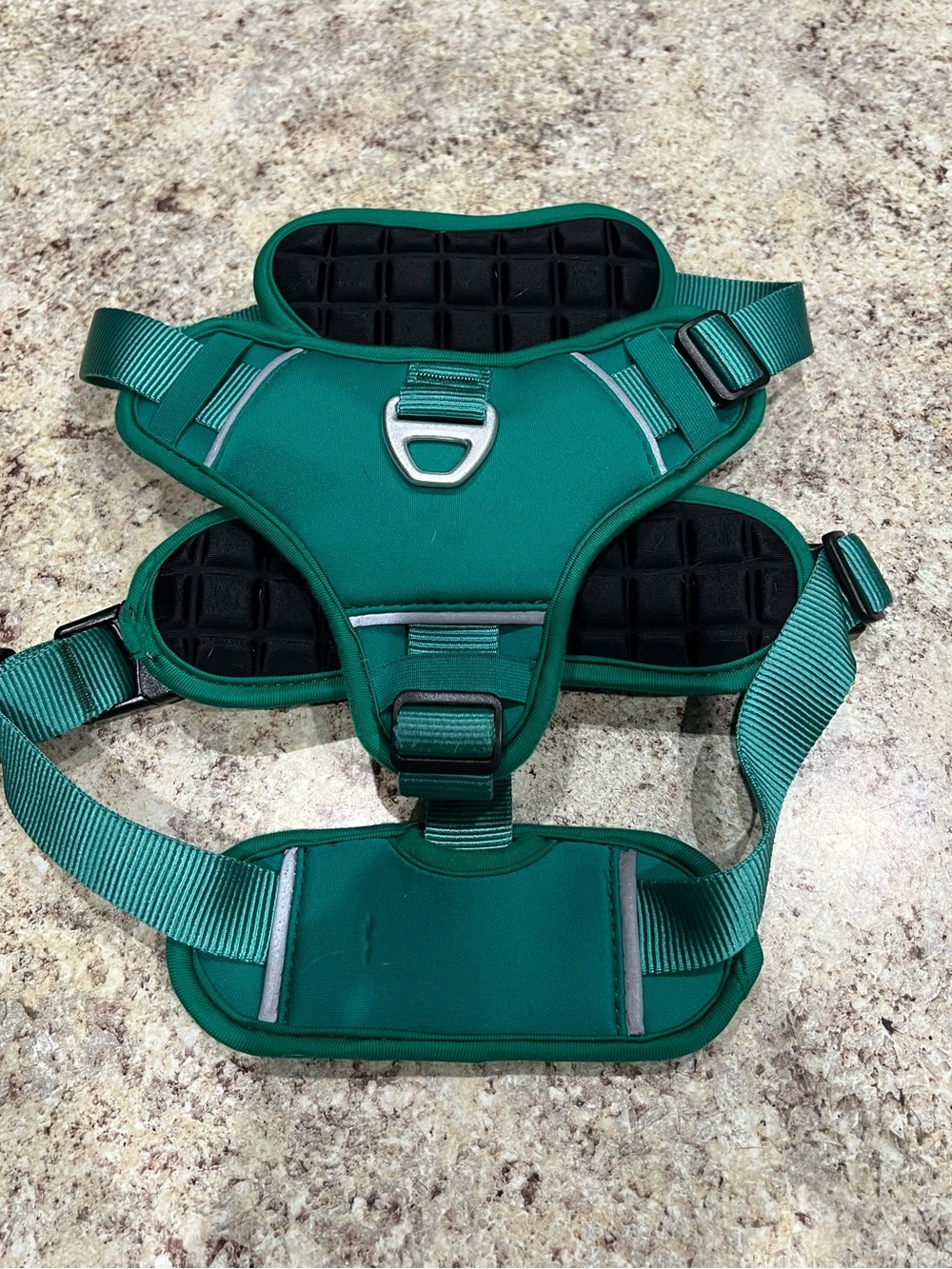 Quick Dry Padded Hiking Dog Harness with Traffic Handke & 2 Aluminum D Rings